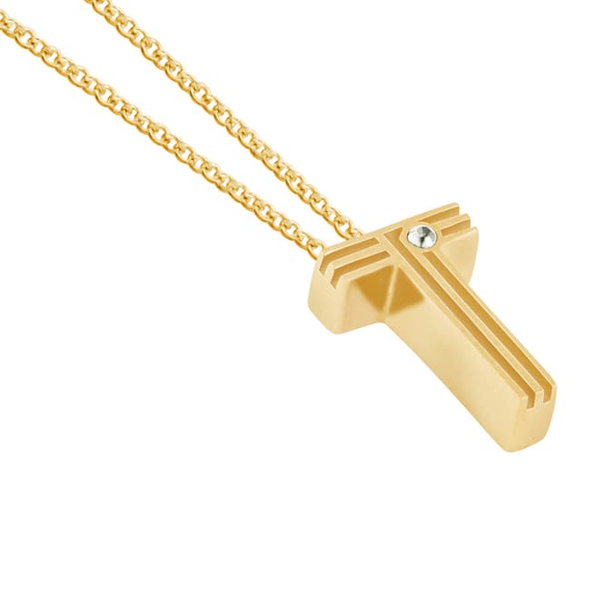 MAJE Gold T Letter Pendant Necklace