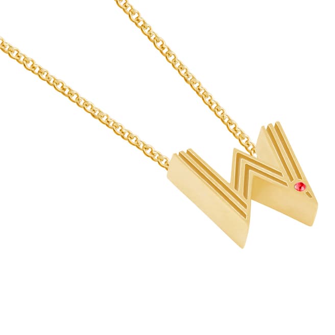 MAJE Gold W Letter Pendant Necklace
