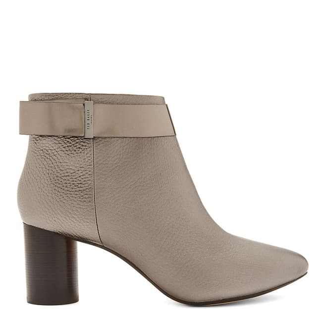 Ted Baker Gunmetal Mharia Leather Ankle Boots