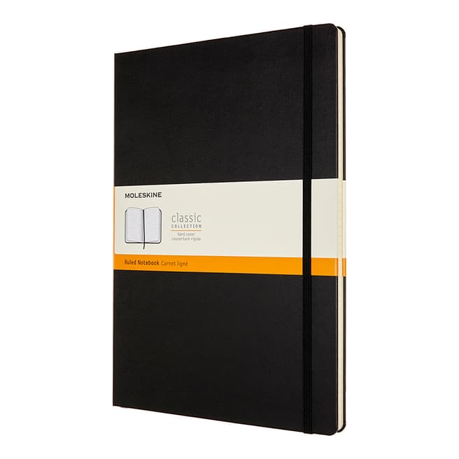 Moleskine A4 Ruled Notebook Hard Cover, Black