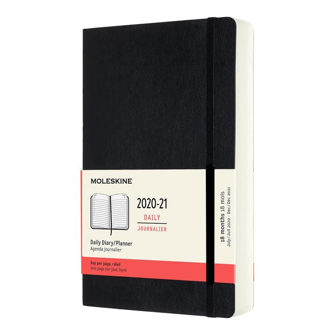 Moleskine 18 Month Daily Planner Large Soft Cover, Black