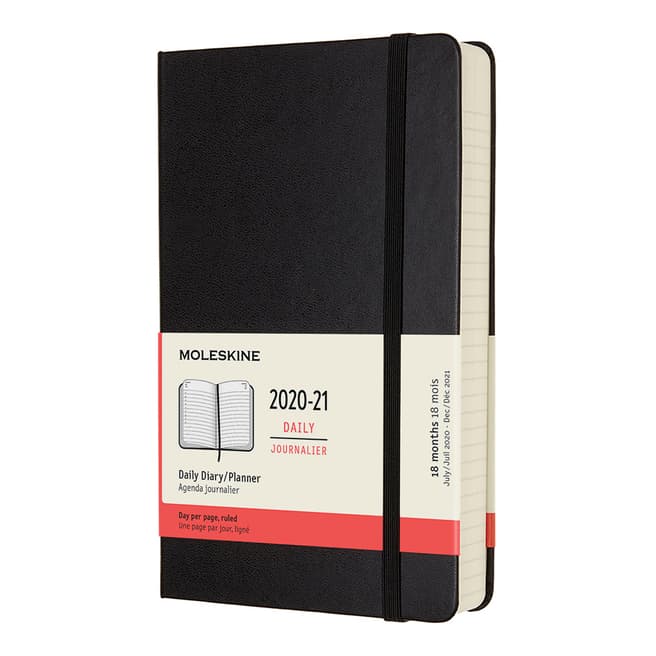 Moleskine 18 Month Daily Planner Large Hard Cover, Black