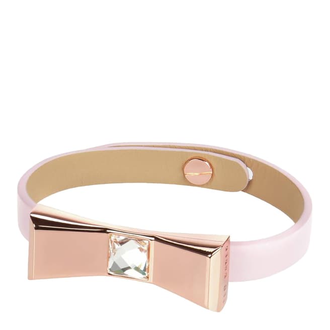 Ted Baker Baby Pink Justine Leather Bow Bracelet