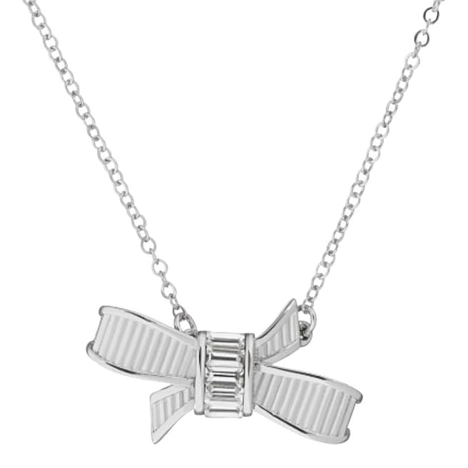 Ted Baker Silver Dameka Ribbon Bow Necklace