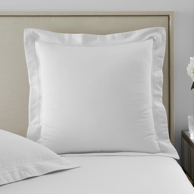 IJP 1000TC Pair of Large Square Pillowcases, White/White