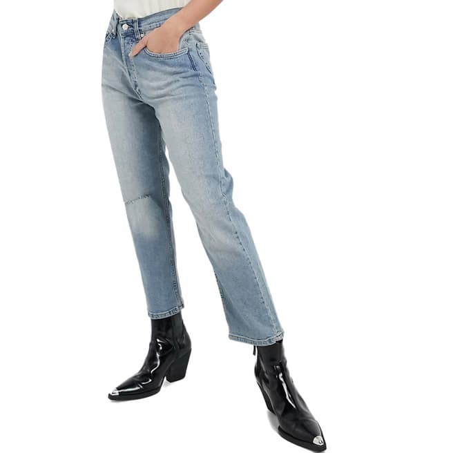 Bolongaro Trevor Blue High Rise Straight Stretch Jeans