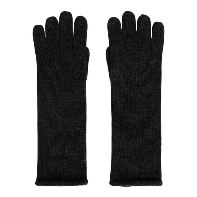 AllSaints Black Marl Self Rolled Edge Glove