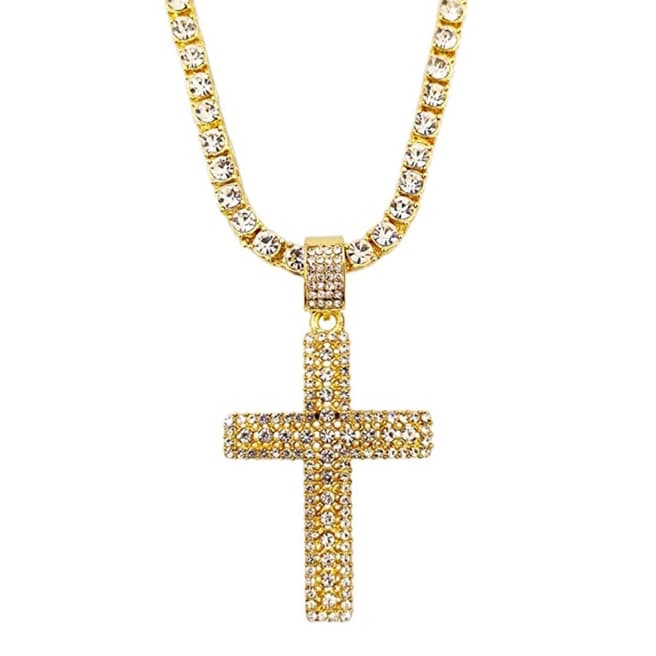 Stephen Oliver 18K Gold Plated Cross Pendant Necklace