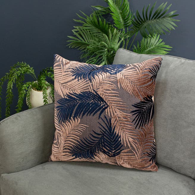 Riva Home Palm Grove 50x50cm Cushion, Blush/Navy