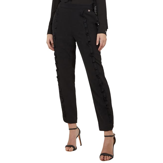 Ted Baker Black Seiana Ruffle Lace Side Trouser
