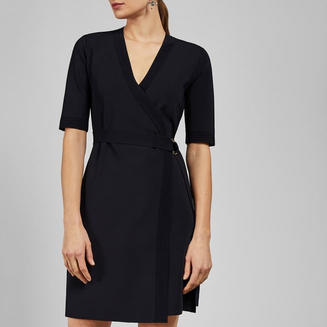 Ted Baker Navy Stefo Knitted Wrap Dress