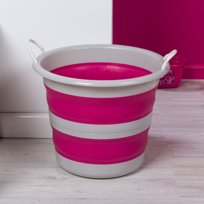 Kleeneze Large Pink Collapsible Bucket, 30L