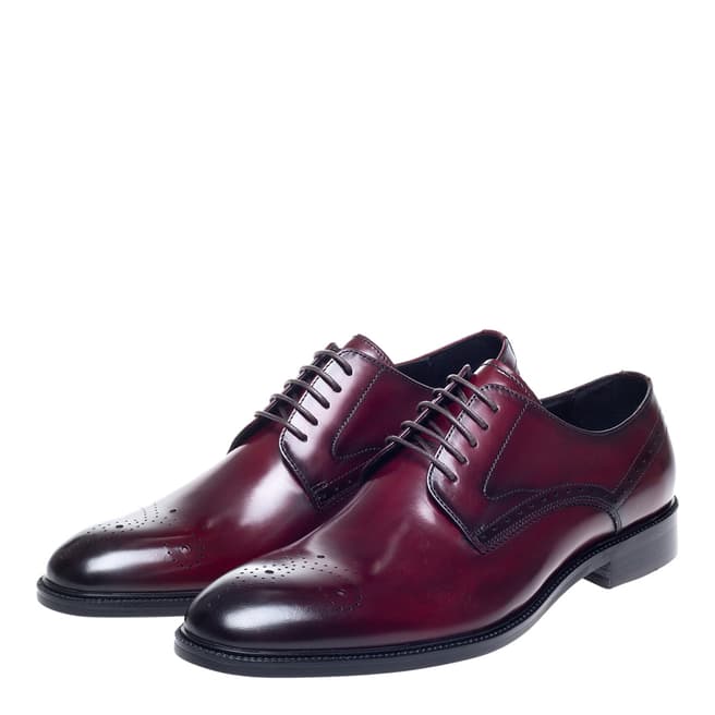 John White Bordo Pembroke Punched Leather Derby Shoes