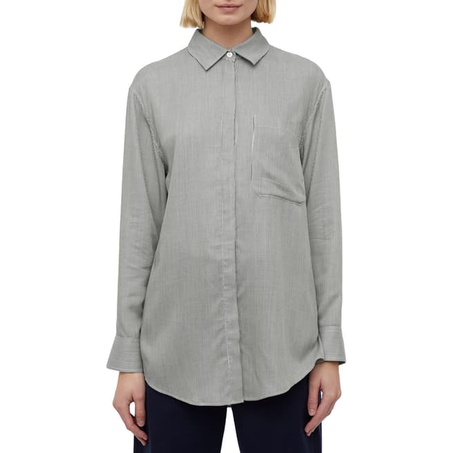 Jigsaw Black/White Stripe Oversized Shirt