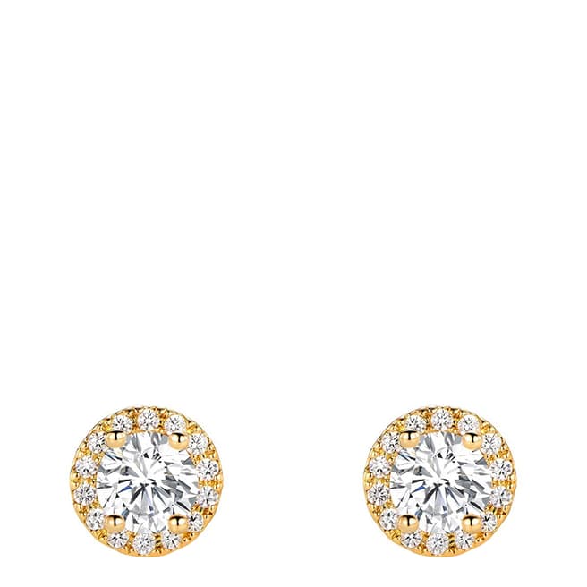 Chloe Collection by Liv Oliver 18K  Gold Plated Halo Stud Earrings