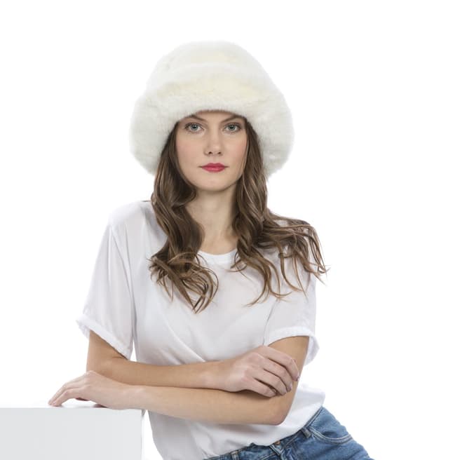 JayLey Collection Cream Luxury Faux Fur Hat