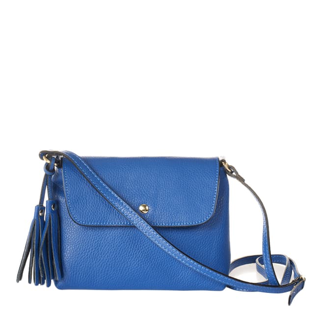 Massimo Castelli Blue Leather Crossbody Bag