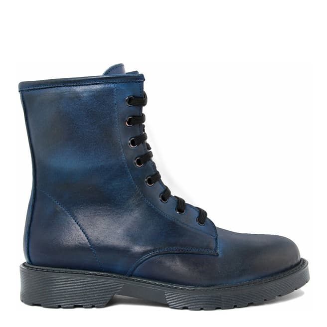 LAB78 Blue Leather Ankle Boot