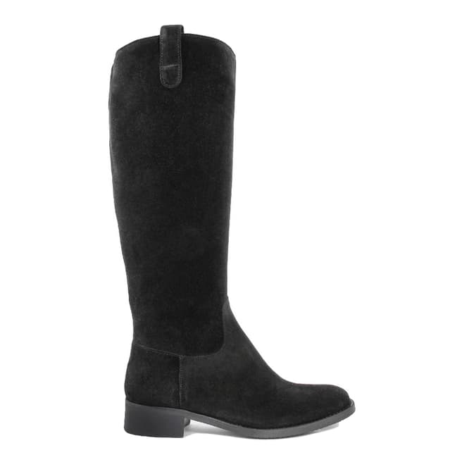 LAB78 Black Suede Mid Calf Boots