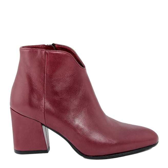 LAB78 Burgundy Leather Ankle Boot