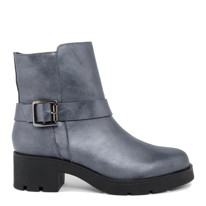 LAB78 Grey Leather Ankle Boot