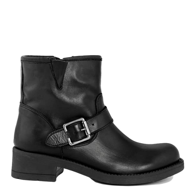 LAB78 Black Leather Ankle Boot