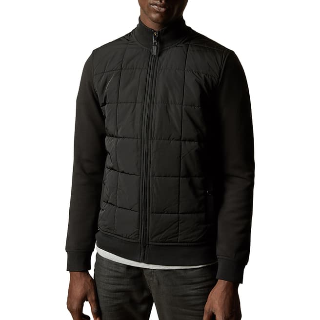 Ted Baker Black Pasport Quilted Funnel Neck