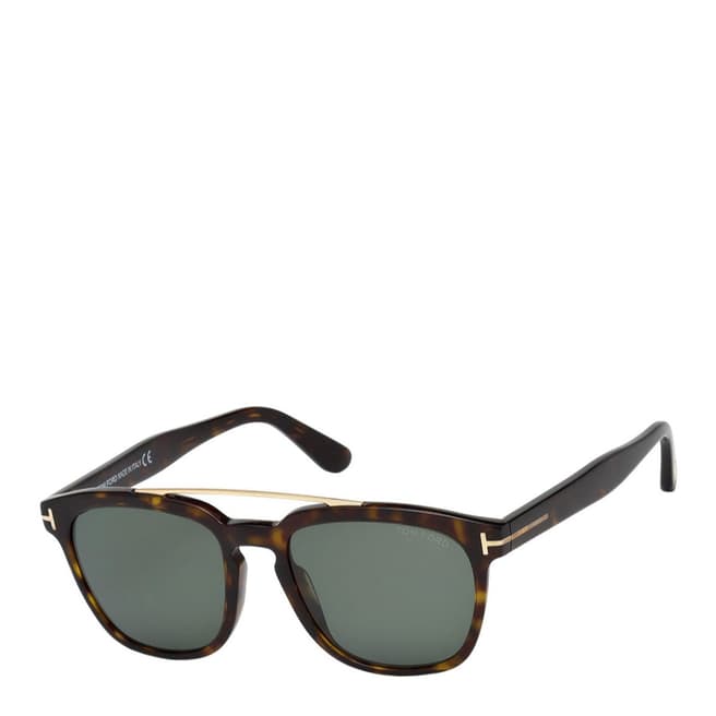 Tom Ford Men's Dark Havana/Green Tom Ford Sunglasses 54mm