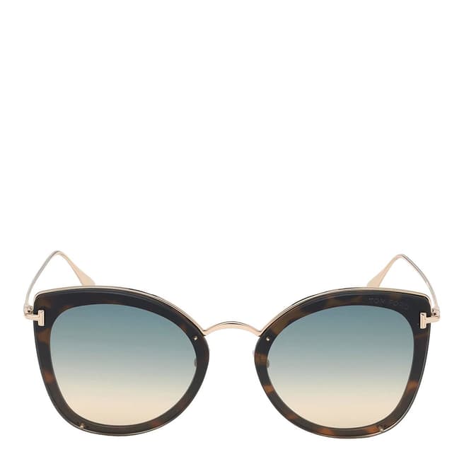 Tom Ford Women's Blonde Havana/Blue Tom Ford Sunglasses 62mm
