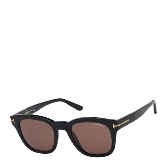 Tom Ford Men's Shiny Black/Brown Tom Ford Sunglasses 52mm