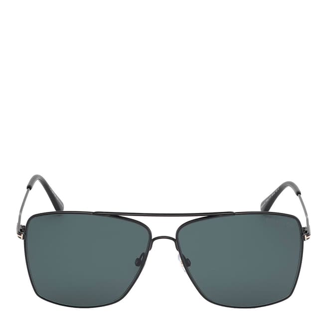 Tom Ford Men's Shiny Black/Blue Tom Ford Sunglasses 60mm