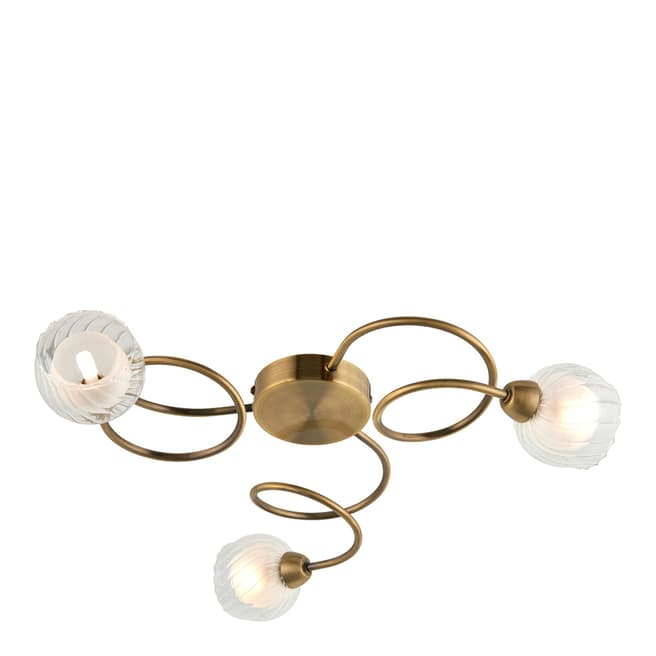 Pagazzi Lighting Antique Brass Lonsdale 3 Light Ceiling Light