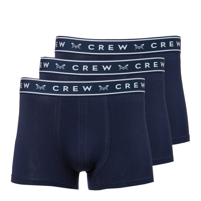 Crew Clothing Navy 3 Pack Solid Boxers