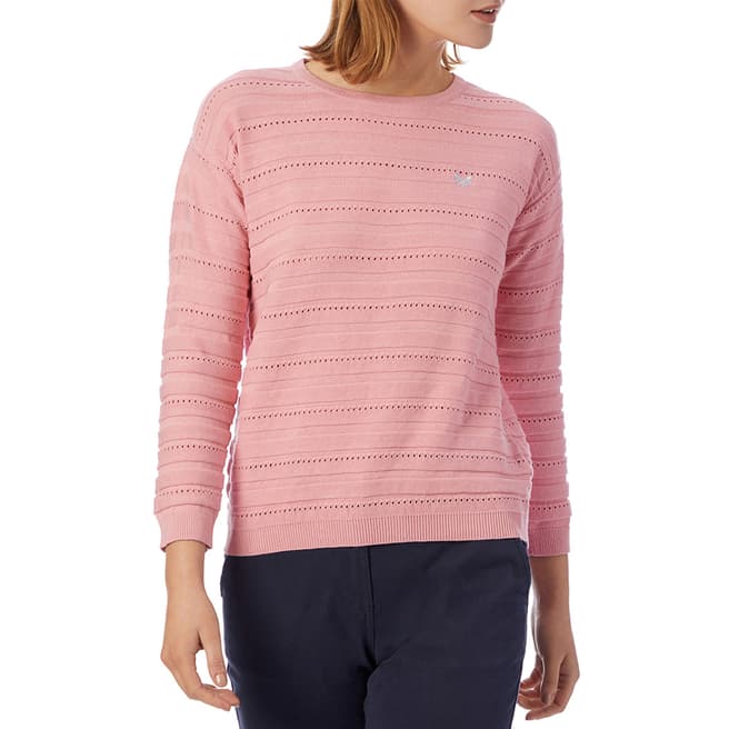Crew Clothing Pink Knitted Cotton Jumper
