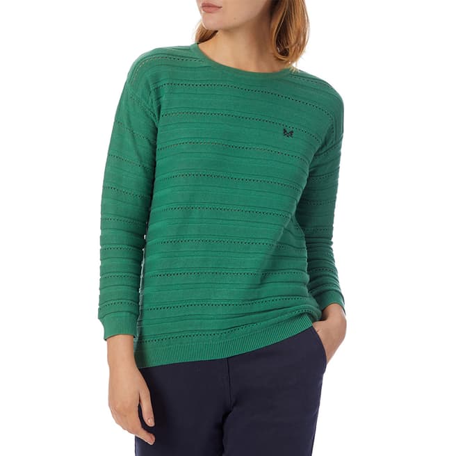 Crew Clothing Green Knitted Cotton Jumper