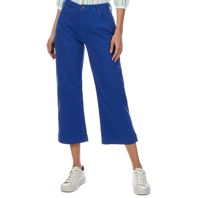Crew Clothing Blue Wide Leg Ankle Trouser