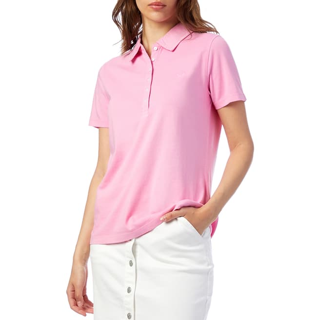 Crew Clothing Pink Pigment Dyed Polo Shirt