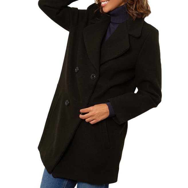 Comptoir du Manteau Black Wool Blend Masculine Coat