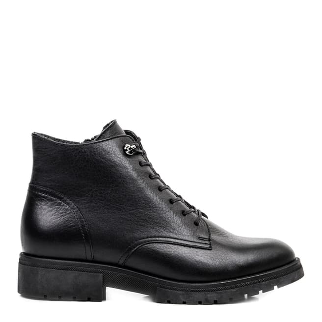Belwest Black Leather Ankle Boot