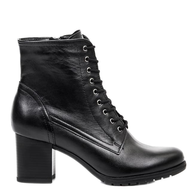 Belwest Black Leather Ankle Boot