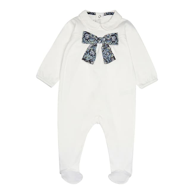 Mamas & Papas White Liberty London Print Bow All In One