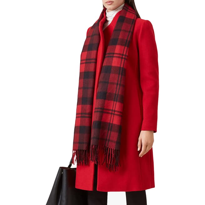 Hobbs London Deep Red Romy Wool Blend Coat