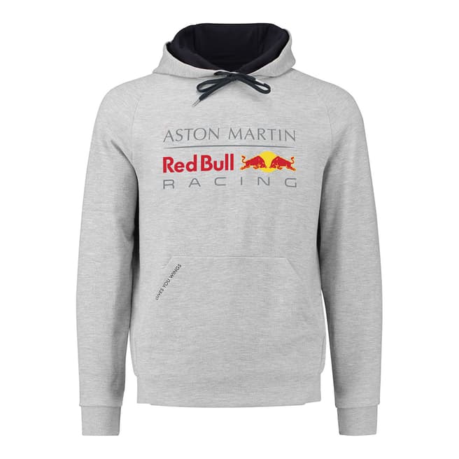 Red Bull Racing Grey Mens Logo Hooded Sweatshirt