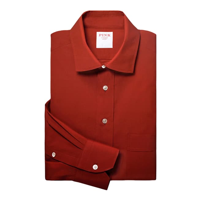 Thomas Pink Red Zephir Relaxed Fit Shirt