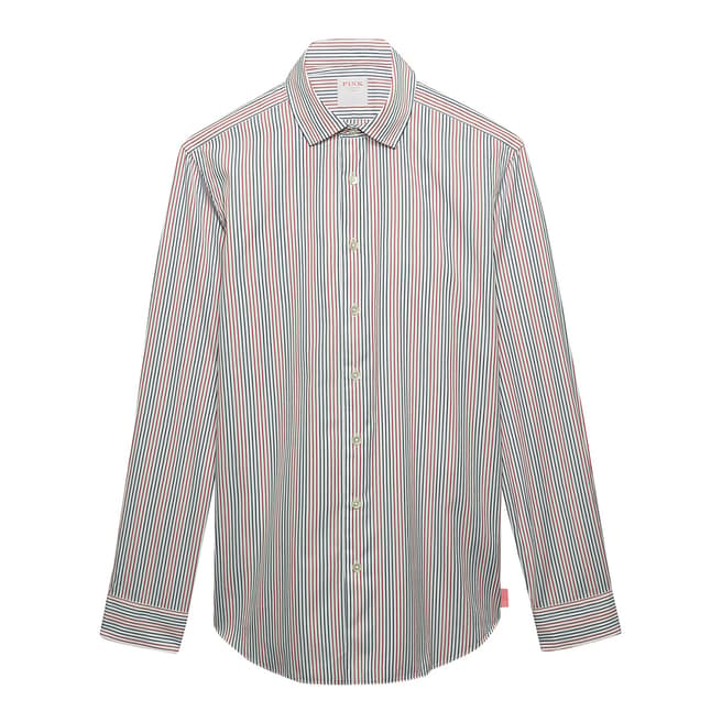 Thomas Pink Blue Stripe Poplin Slim Fit Shirt
