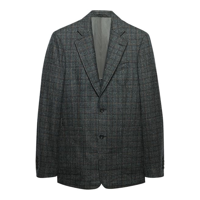 Thomas Pink Grey Textured Wool Blazer