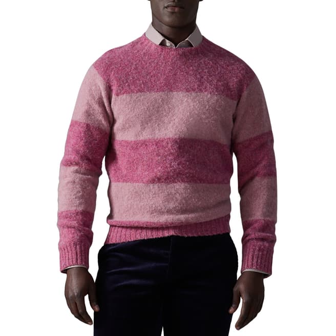 Thomas Pink Pink Block Brushed Wool Jumper