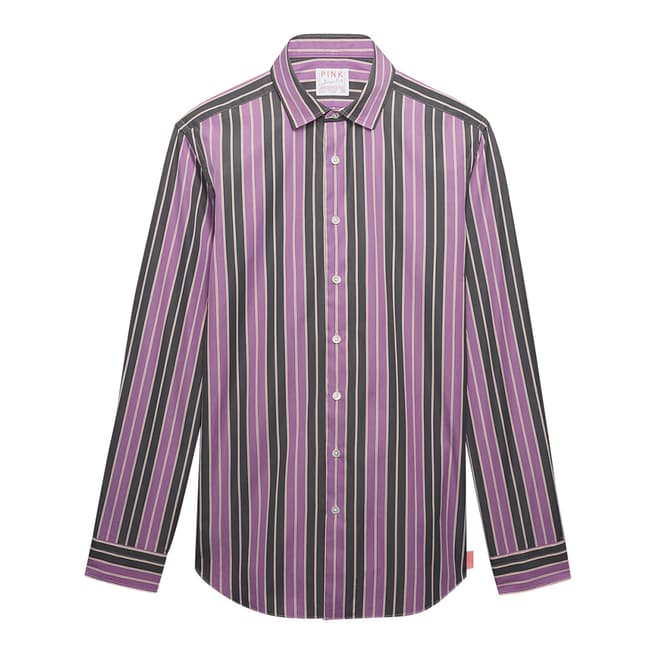 Thomas Pink Purple/Grey Archive Slim Fit Shirt