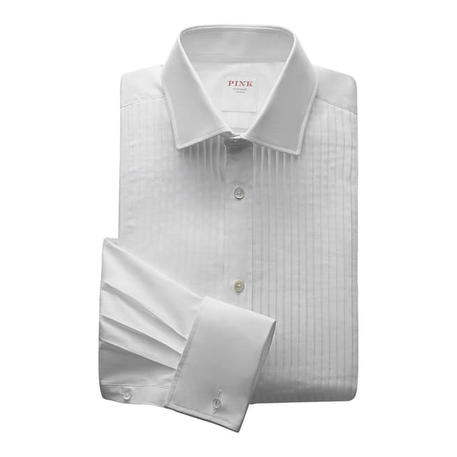 Thomas Pink White Evening Pleat Classic Fit Shirt