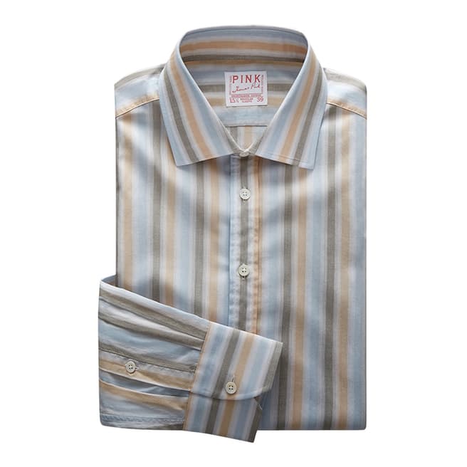 Thomas Pink Blue/Multi Pop Fresh Tailored Fit Shirt